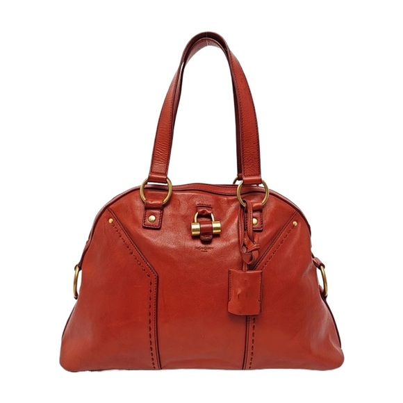Yves Saint Laurent Handbags - Yves Saint Laurent MUSE LEATHER SHOULDER BAG – BRICK RED